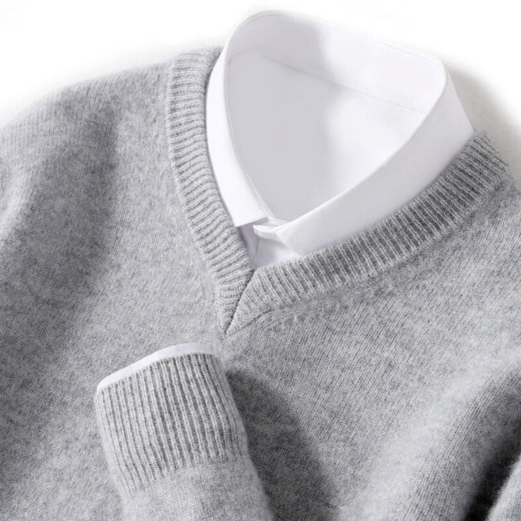 Olympia Merino V-Neck Sweater  Drako Watches