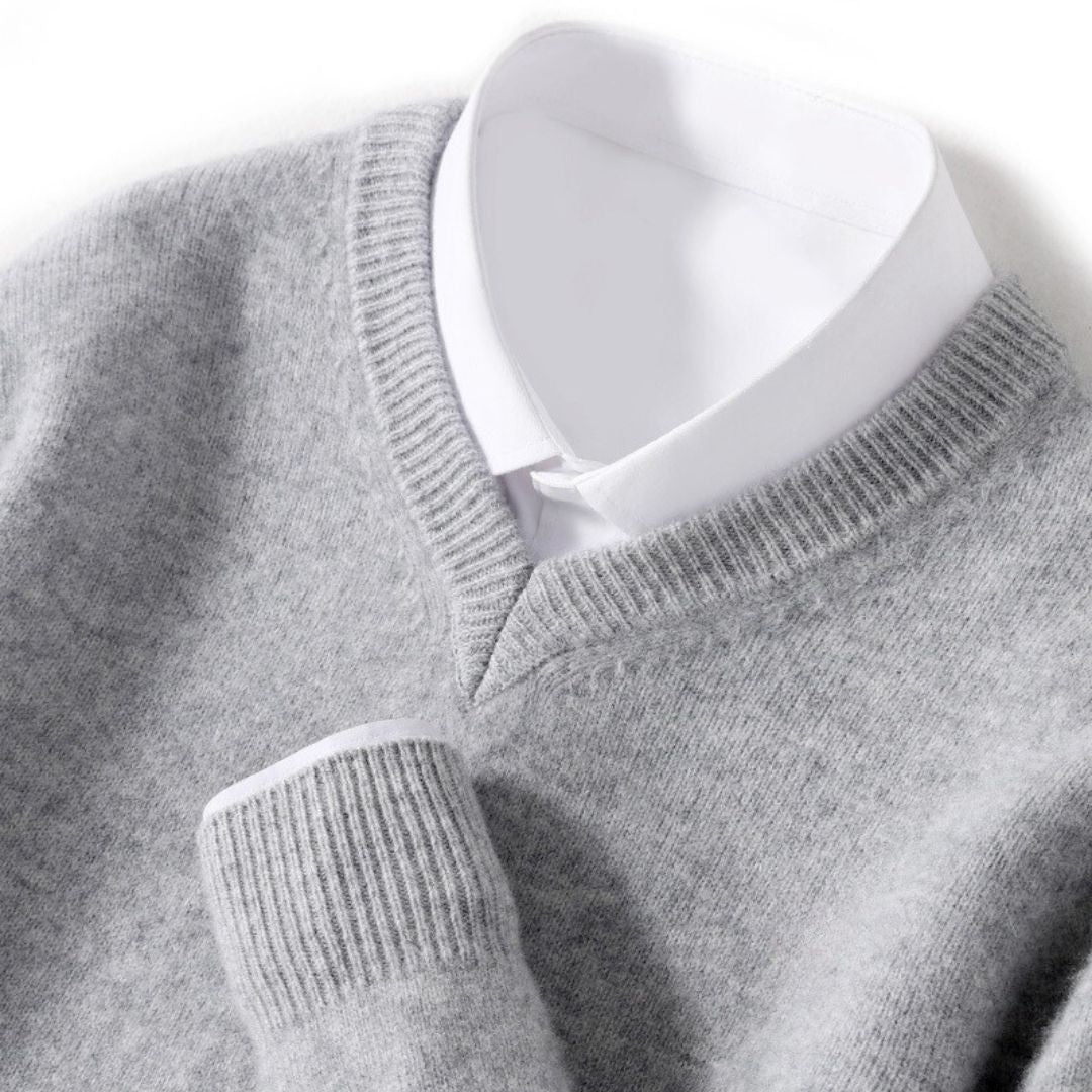 Olympia Merino V-Neck Sweater  Drako Watches