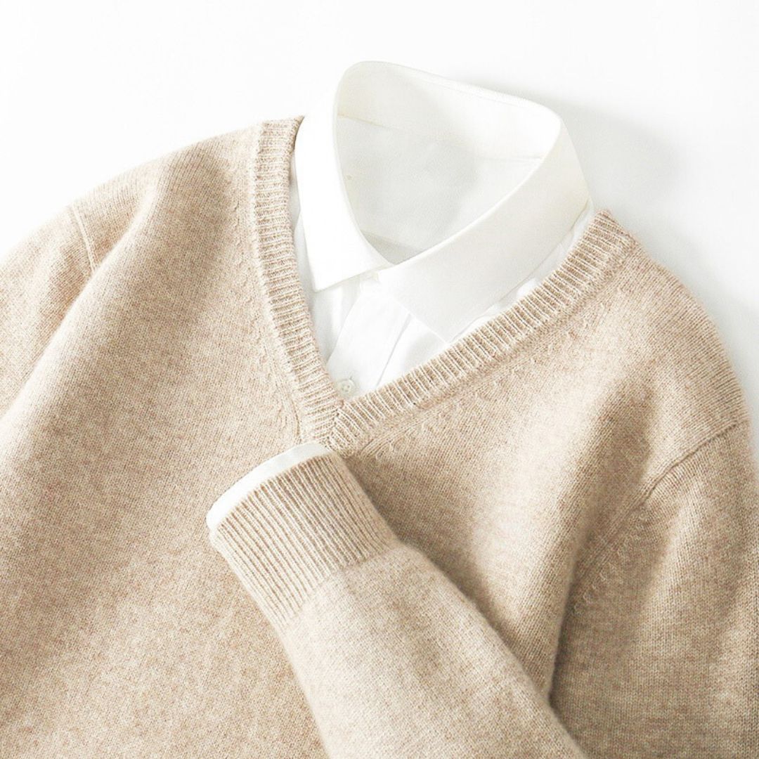 Olympia Merino V-Neck Sweater  Drako Watches