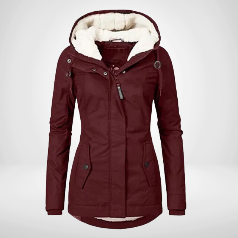 Women’s Winter Parka Coat with Hood | Insulated Polyester for Warmth | Adjustable Hood & Front Pockets | Comfortable Fit for Cold Weather  Drako™️