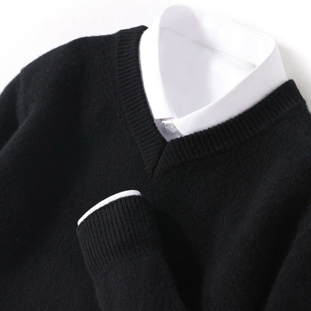 Olympia Merino V-Neck Sweater  Drako Watches