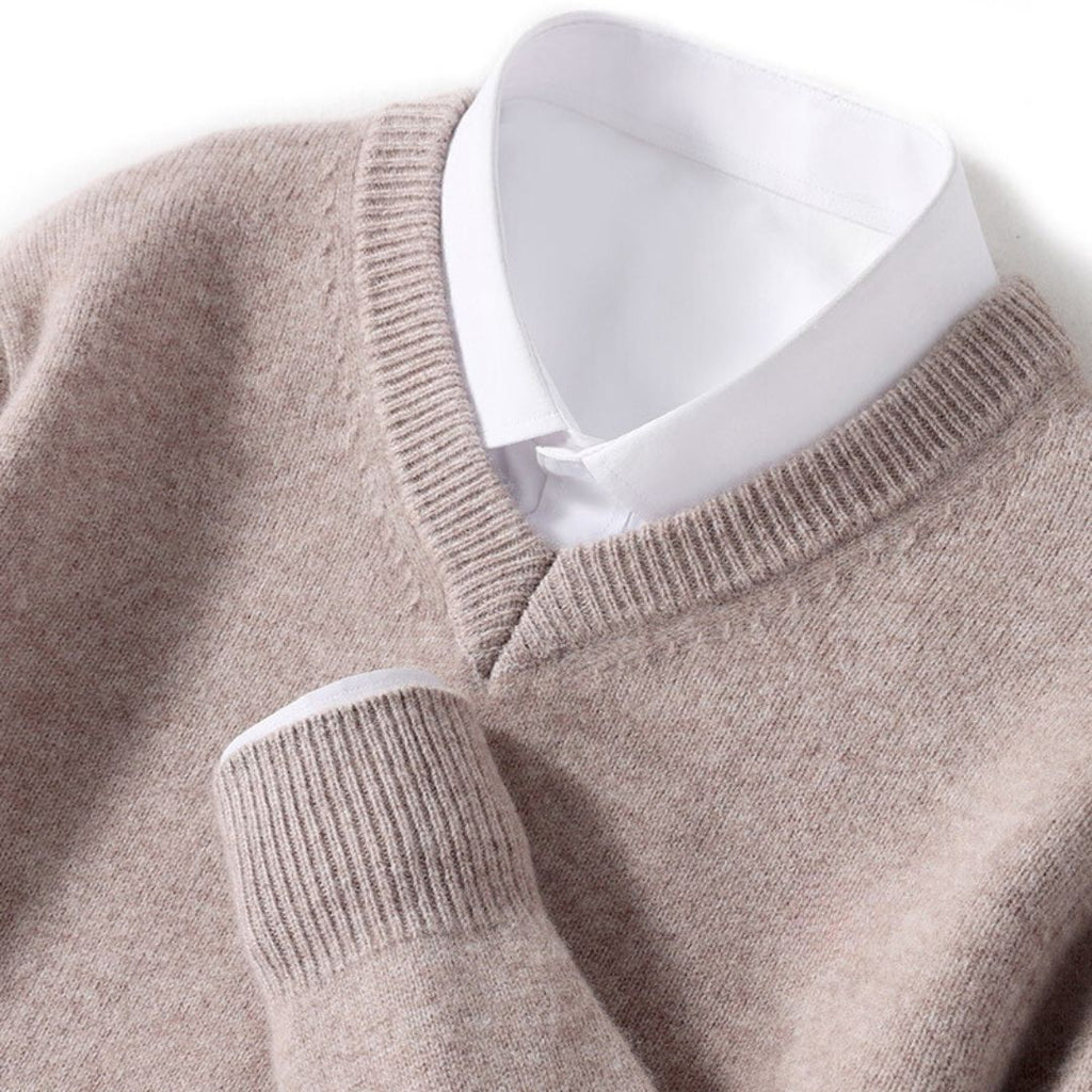 Olympia Merino V-Neck Sweater  Drako Watches