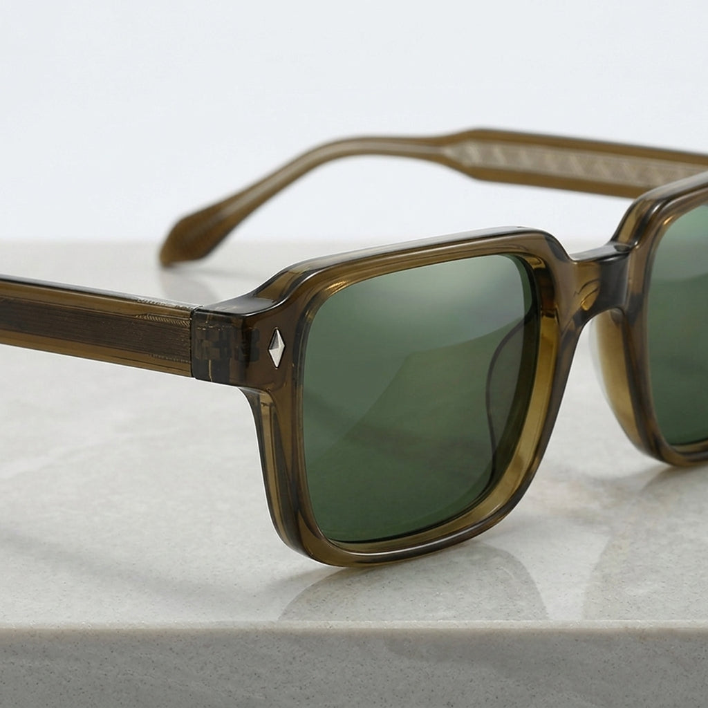 SHAUNA Retro Square Rivets Sunglasses  Drako™️