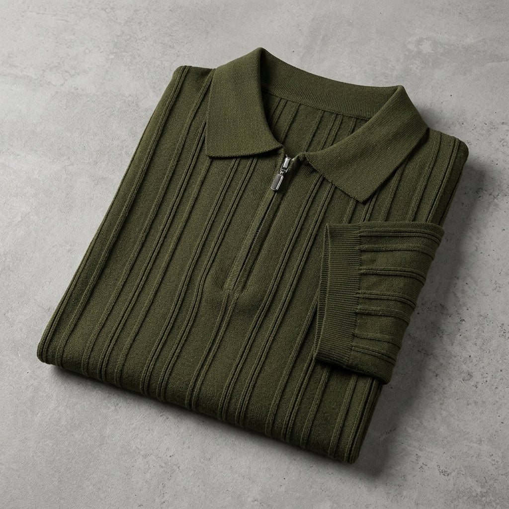 2025 Summer New Zipper Knit Short-Sleeved T-Shirt for Men  Drako™️