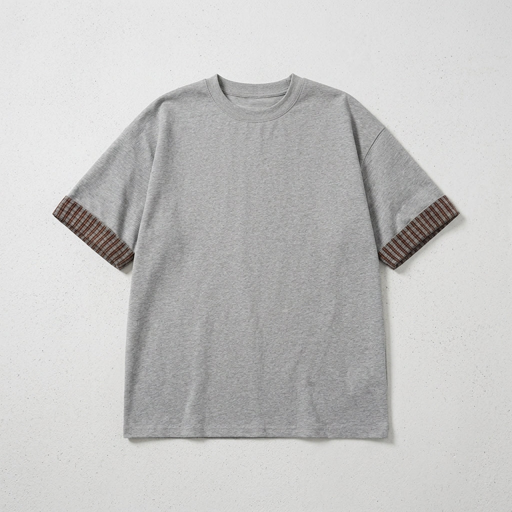 男士美式格纹翻边短袖T恤  Drako™️