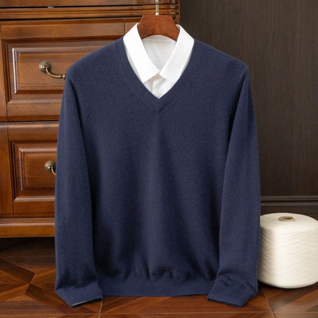 Olympia Merino V-Neck Sweater  Drako Watches