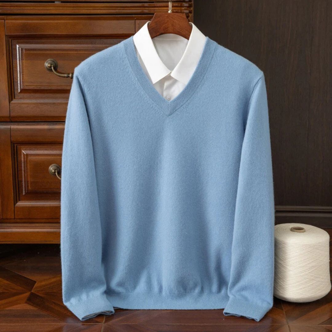 Olympia Merino V-Neck Sweater  Drako Watches