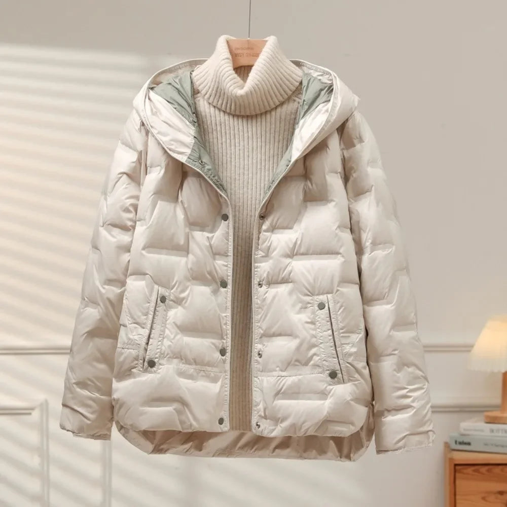 Léa Elegant and Warm Goose Down Puffer Jacket  Drako Watches
