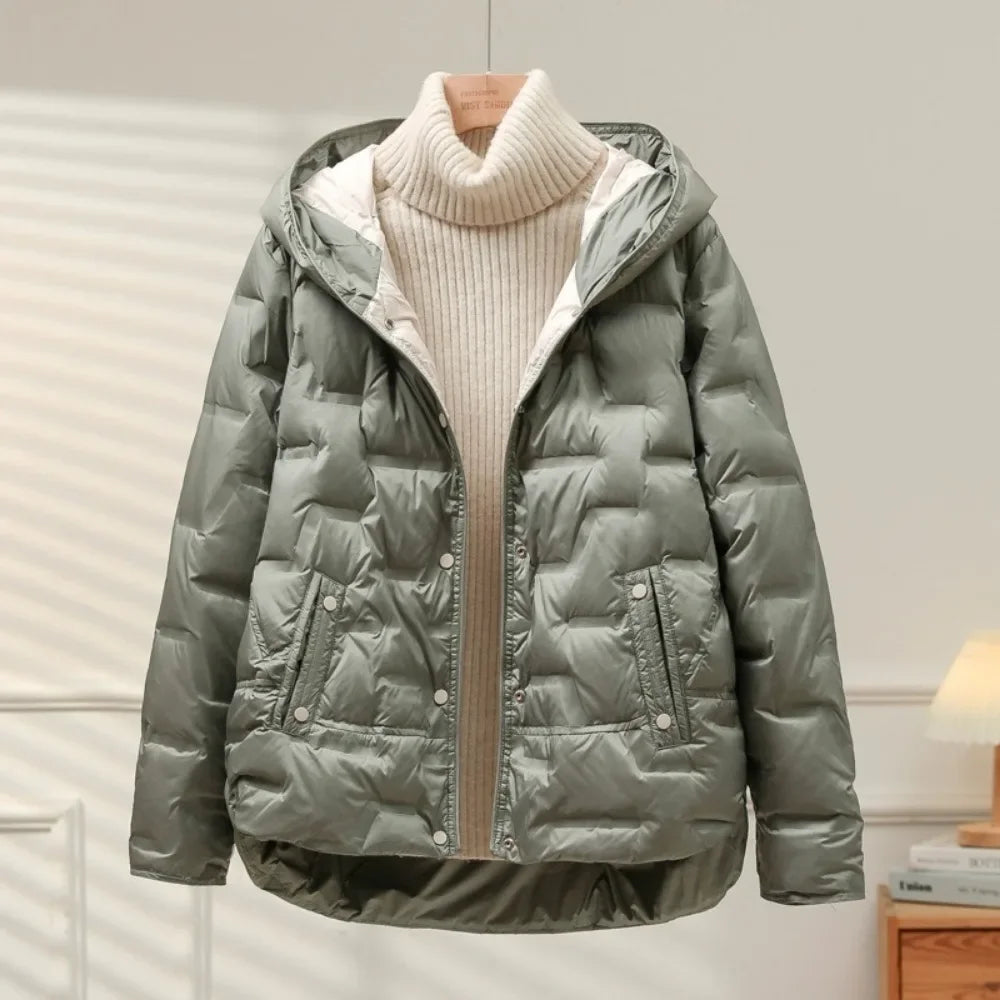Léa Elegant and Warm Goose Down Puffer Jacket  Drako Watches