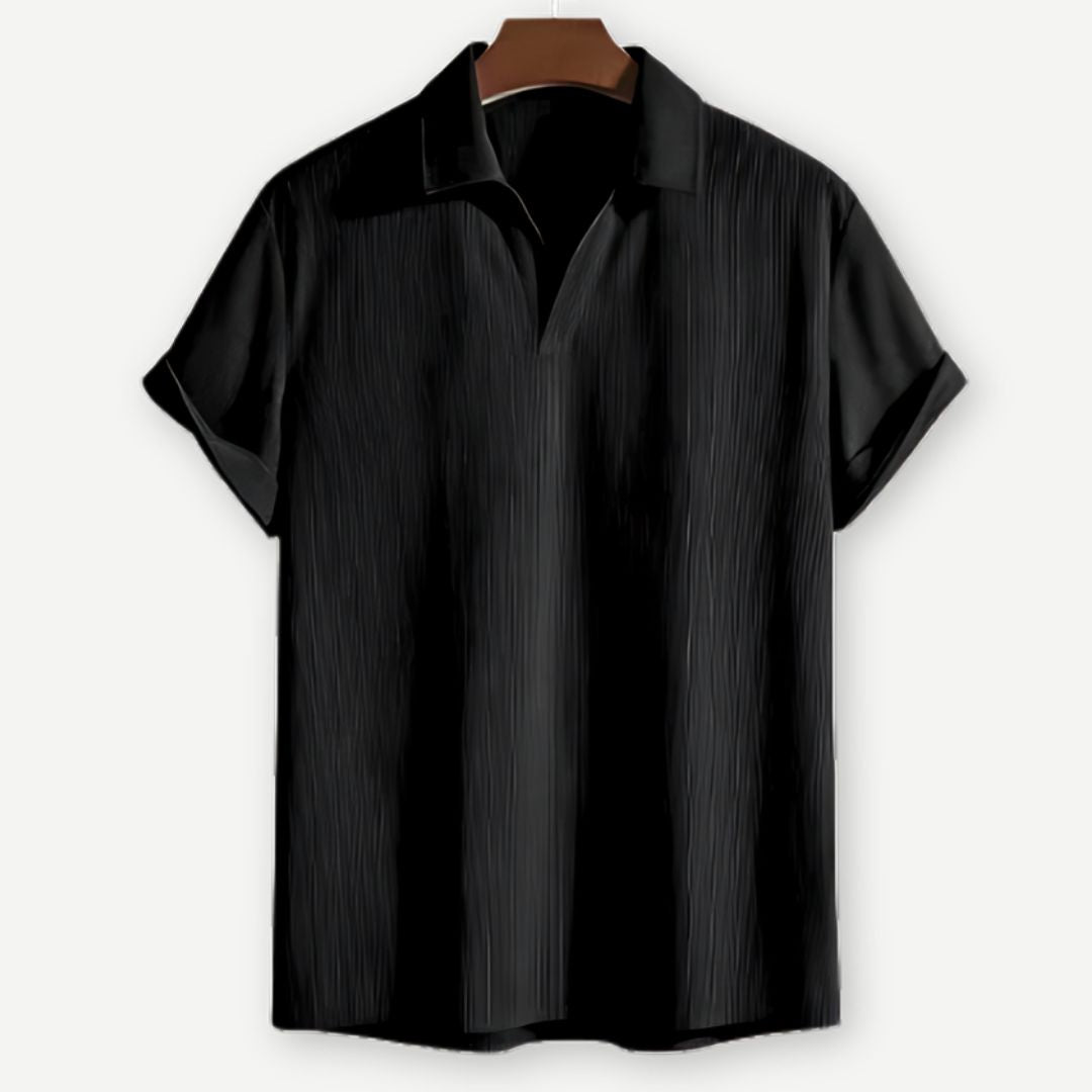 Ribbed Johnny Collar Polo  Drako Watches