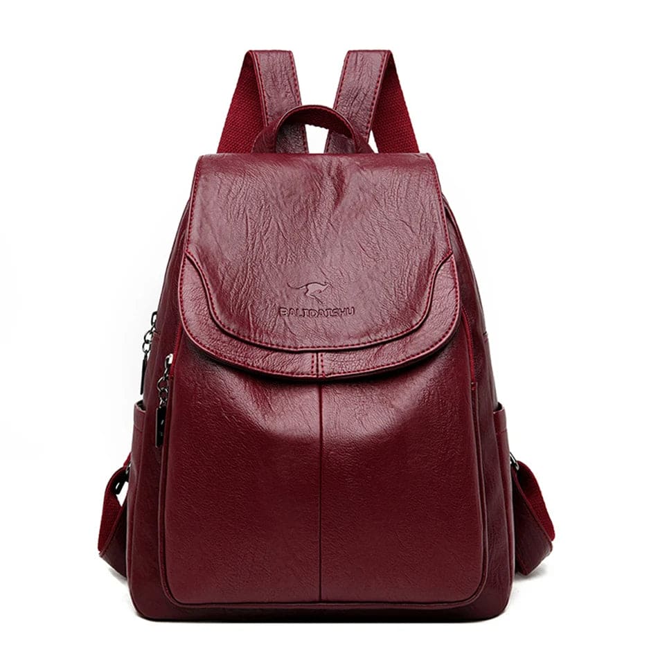 Leather Flap-Front Daypack for Women | Theft-Proof Design | Durable Leather | Organized Storage  Drako™️