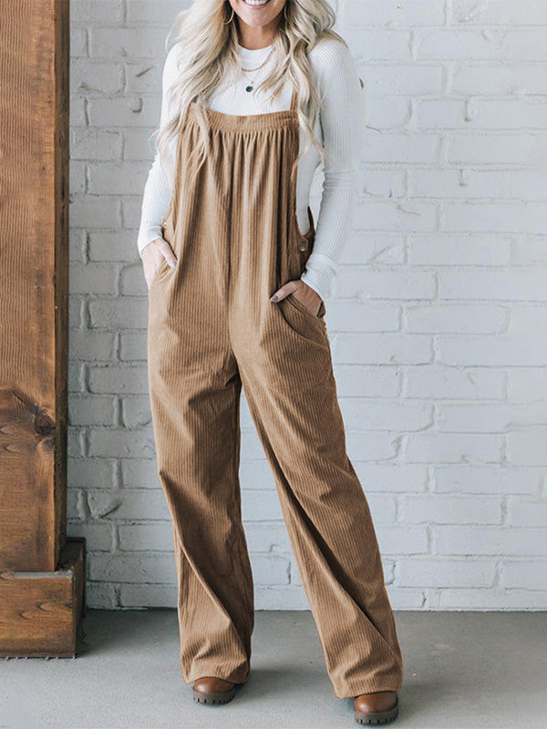 Women's Cozy Corduroy Loose Fit Overalls  Drako™️