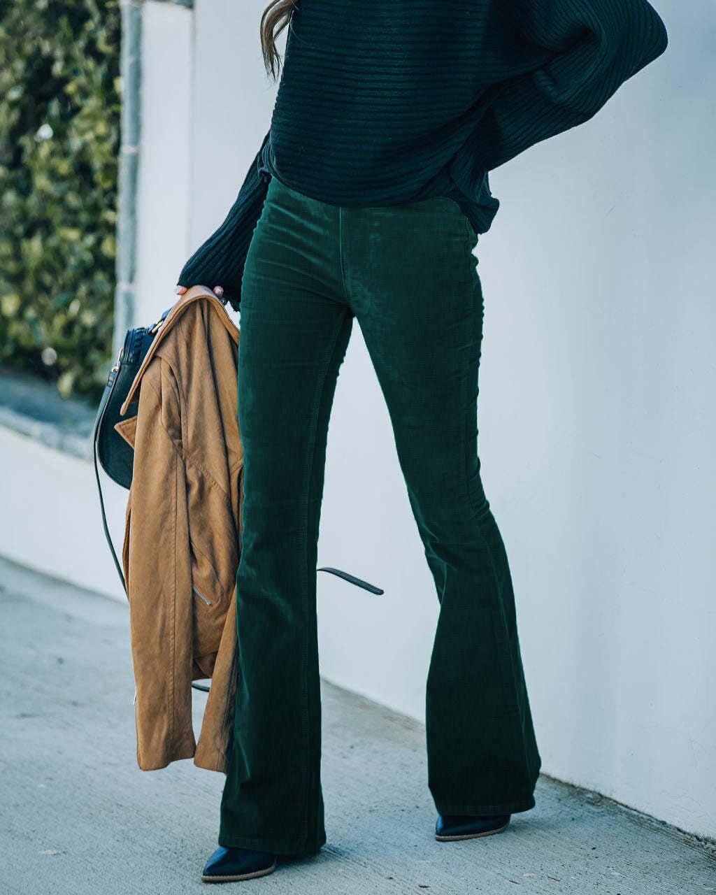 Women’s Flared Pants | Elastic Waist & Corduroy Fabric | Comfortable Fit | Casual Wear  Drako™️