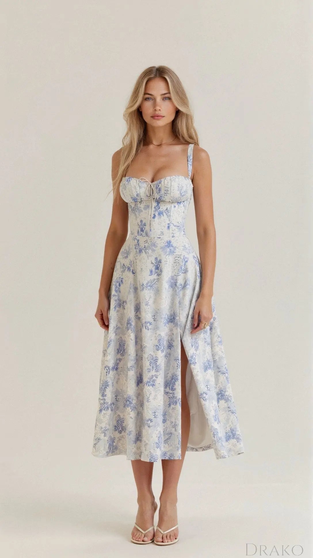 Amelia Women’s Floral Midi Dress  Drako Watches