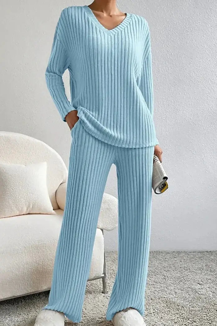 Caelis Women’s Ribbed Two-Piece Loungewear Set  Drako Watches