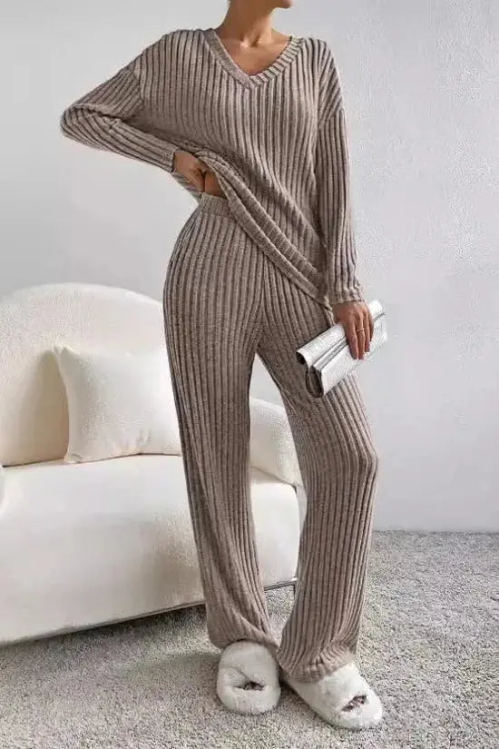 Caelis Women’s Ribbed Two-Piece Loungewear Set  Drako Watches