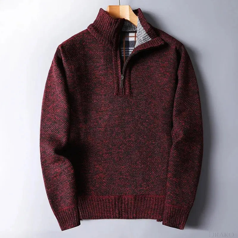Everett Wool Quarter Zip Cardigan  Drako Watches