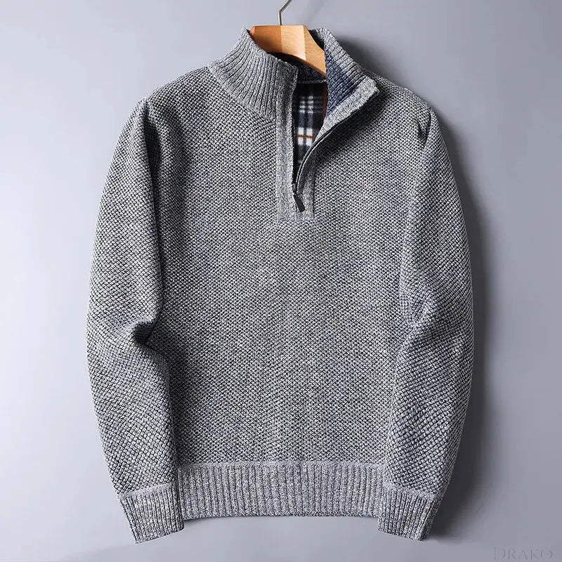 Everett Wool Quarter Zip Cardigan  Drako Watches