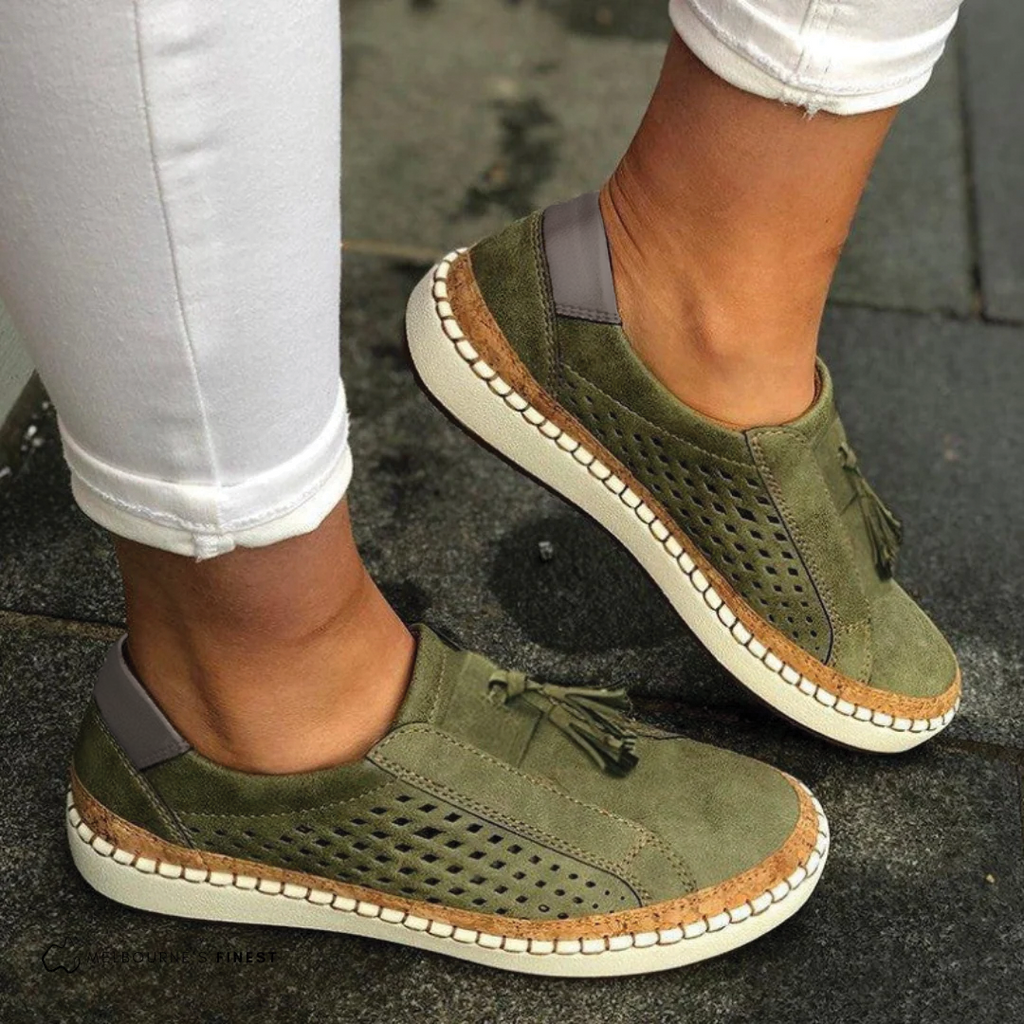 Claire - Perforated Slip-On Shoes  Drako™️