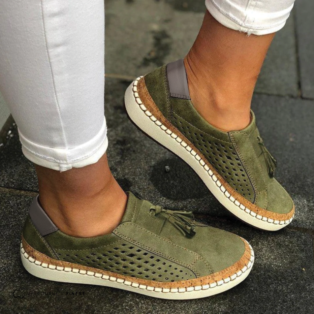 Claire - Perforated Slip-On Shoes  Drako™️