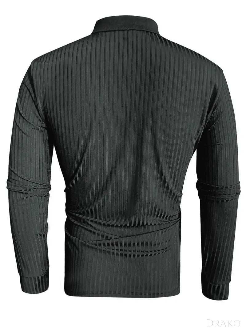 Long Sleeve Muscle Fit Polo  Drako Watches Shirt