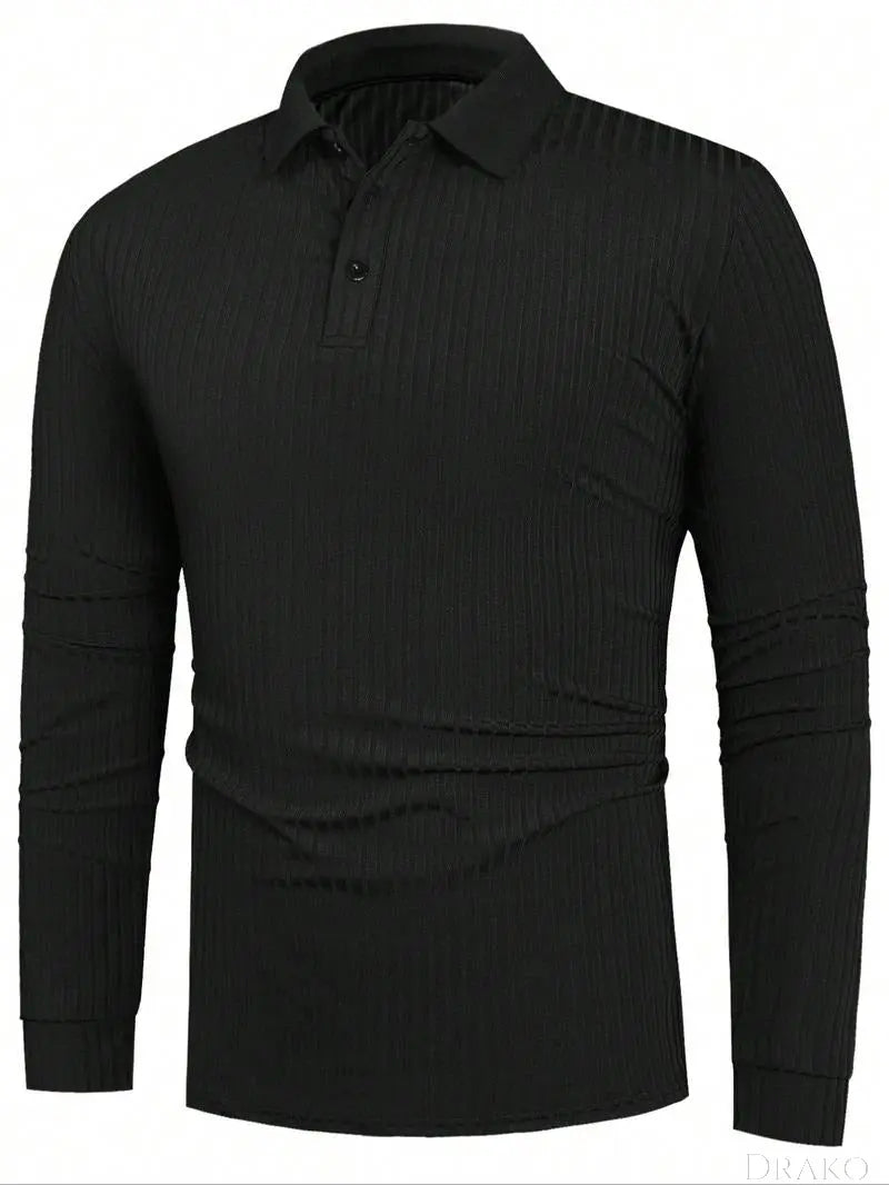 Long Sleeve Muscle Fit Polo  Drako Watches Shirt
