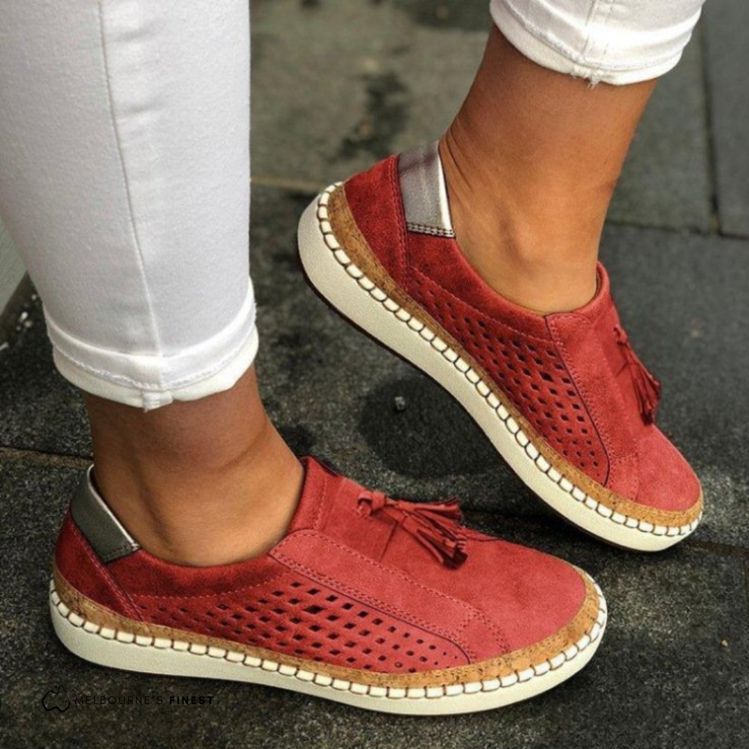 Claire - Perforated Slip-On Shoes  Drako™️