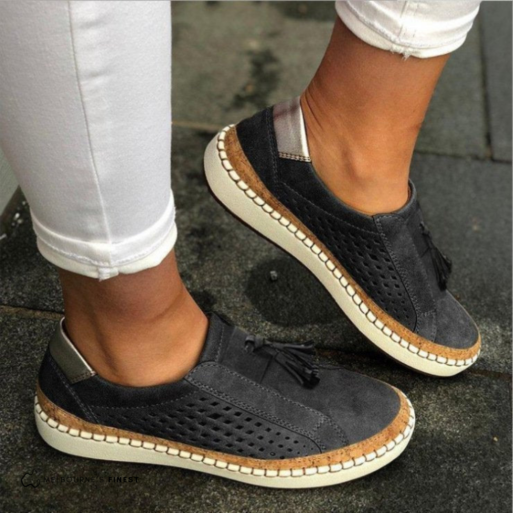 Claire - Perforated Slip-On Shoes  Drako™️