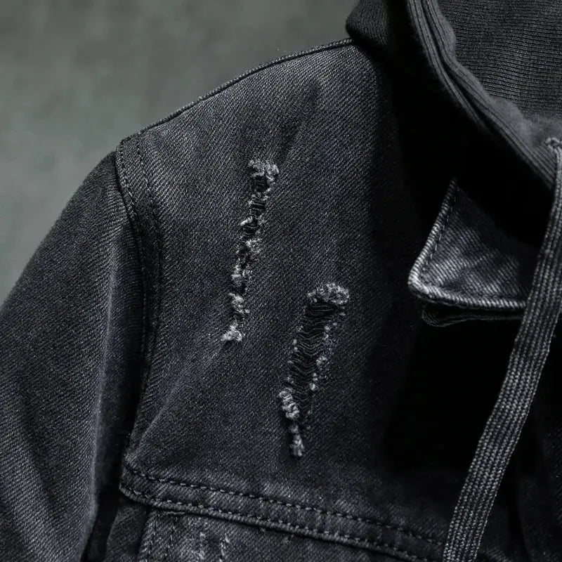 Men’s 2-in-1 Denim Jacket with Removable Inner Layer  Drako Watches Jacket
