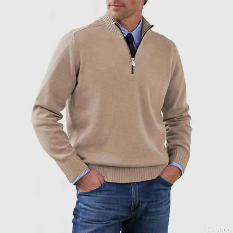 Rowan Men’s Knitted Quarter Zip Pullover  Drako Watches