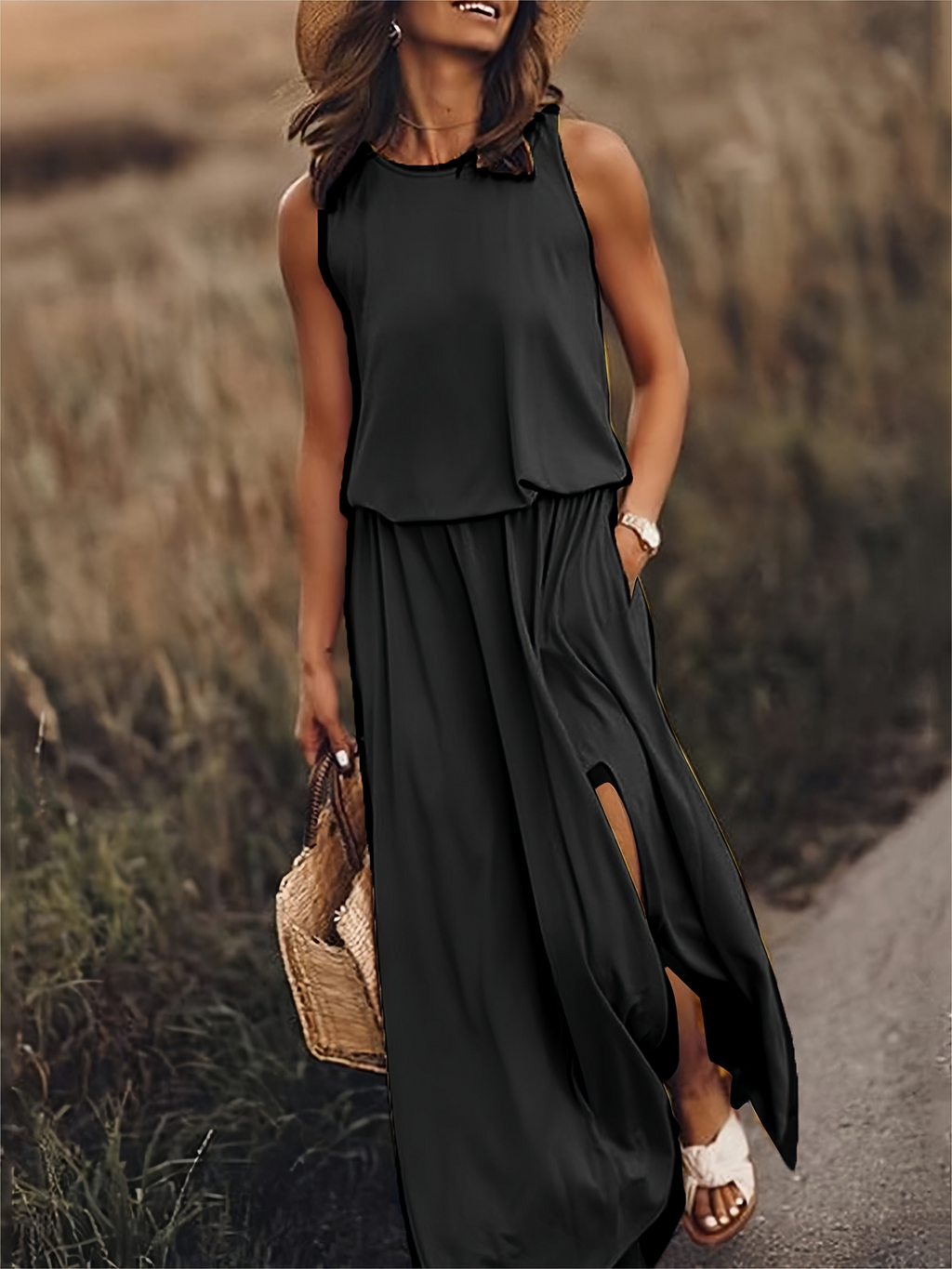 Valencia Draped Maxi Dress  Drako™️