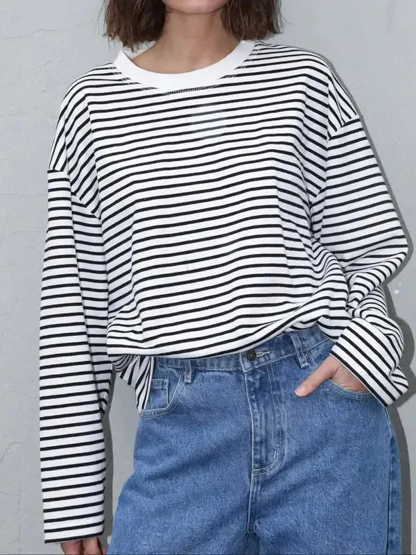 Caldera Striped Bell Sleeve Top  Drako™️