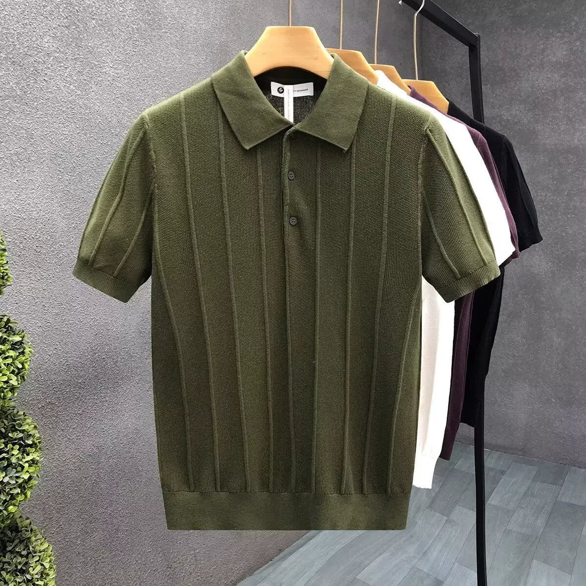 The Capri Polo | Men's Premium Textured Knit  Drako™️