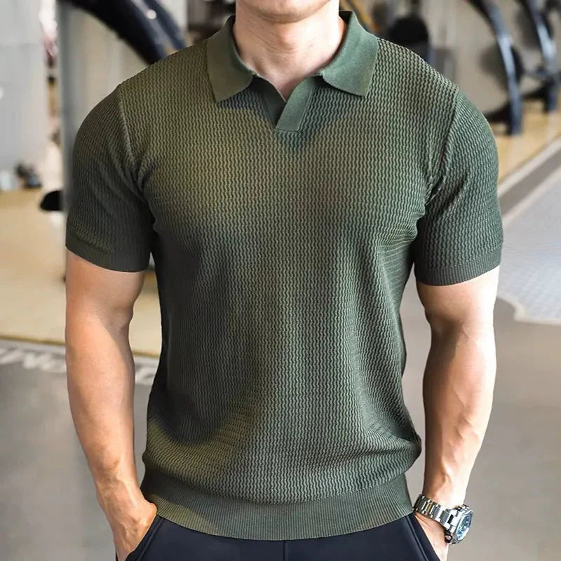Monza Textured Knit Polo  Drako™️