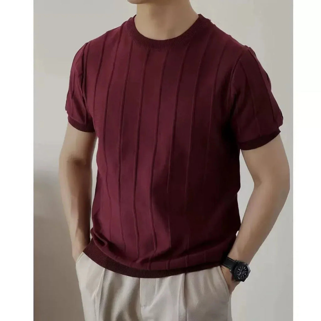 Monaco Ribbed Knit T-Shirt  Drako™️